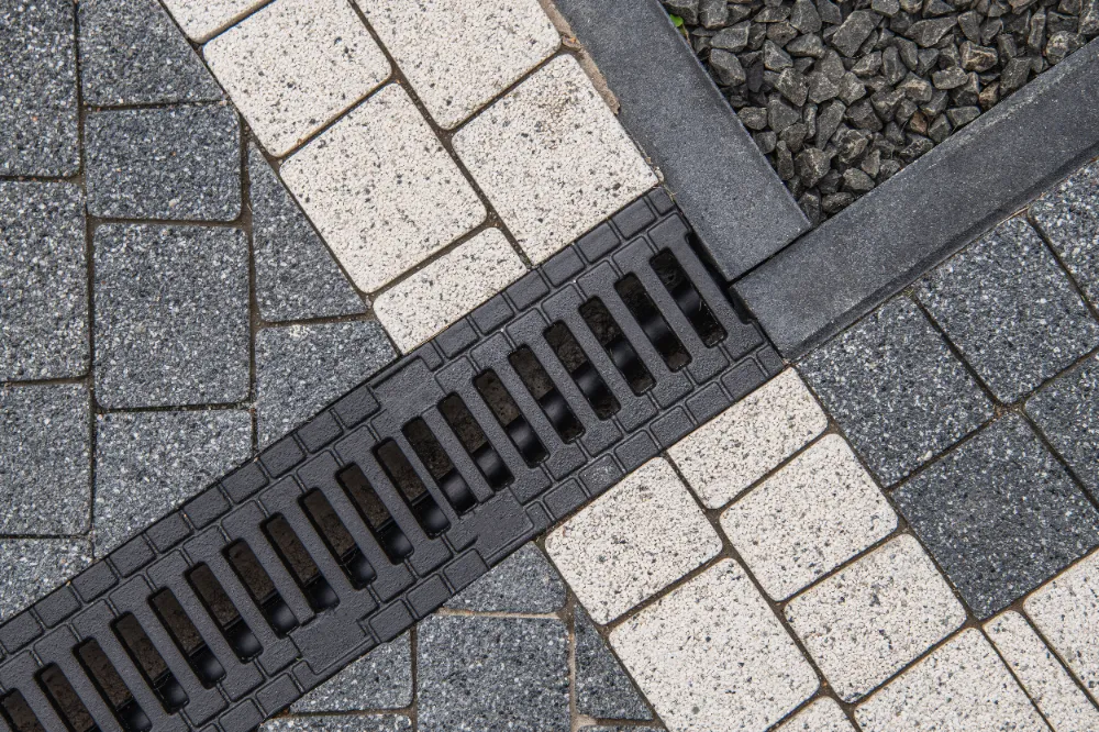 A zoomed image of a channel drainage of the house.