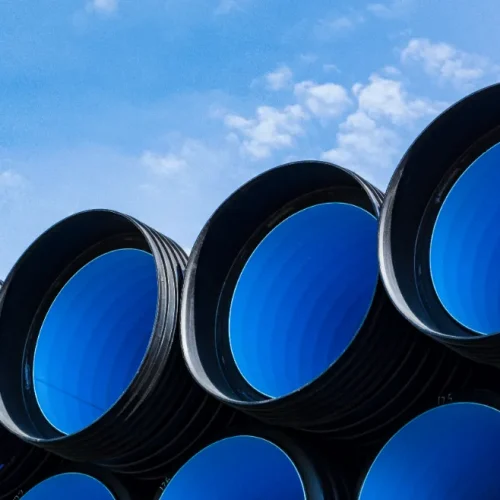 Pvc pipes of large diameter.